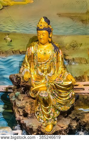 Buddha Statue In Temple 33 Statues Of Guanyin In The Sanya Nanshan Cultural Center, Hainan, China