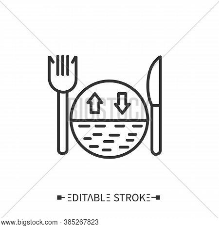 Serving Size Line Icon. Portion Control. Healthy, Balanced Nutrition.diet.calorie Count. Nutrition F