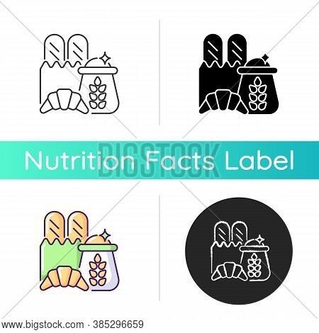 Carbohydrate Icon. Wheat Ingredient In Foodstuff. Nutritious Load. Food Group For Dietary Balance. C