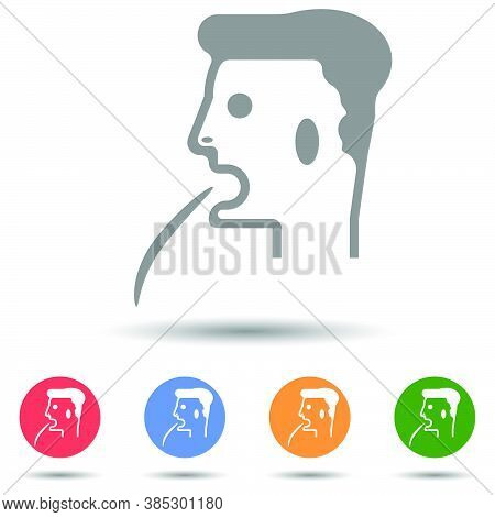 Man Vomit Vector Icon With Isolated Background