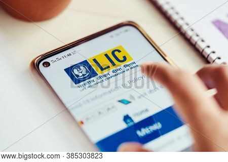 Kolkata, West Bengal, India, September 6, 2020 : Life Insurance Corporation Of India Ipo. Lic Offici