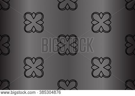 Black Floral Damsk Onament Seamless Patternon Color Background. Design For Fabric, Apparel Textile, 