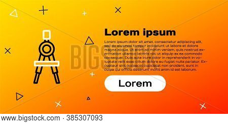 Line Drawing Compass Icon Isolated On Yellow Background. Compasses Sign. Drawing And Educational Too