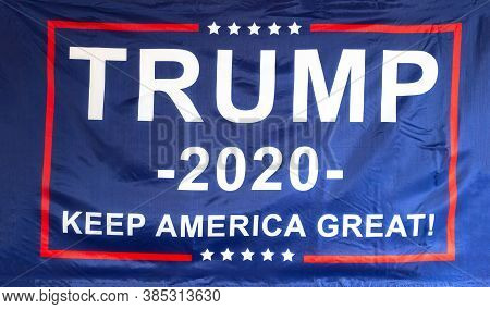 12 Sept 2020, The Netherlands Nord-braband Trump Flag For President 2020, Keep America Great, Presid