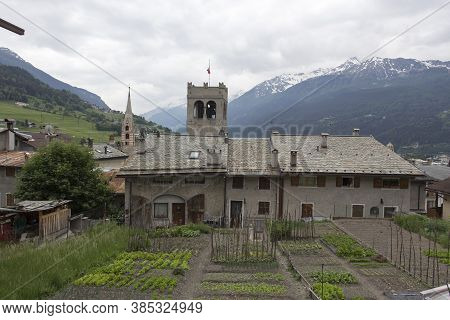 Bormio, Italy - May 30, 2020: Street View In Bormio Town
