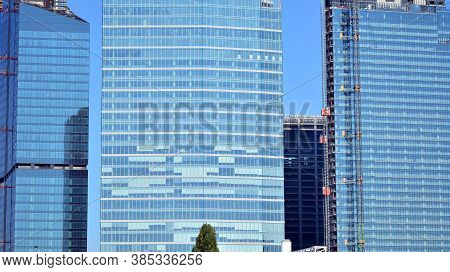 Warsaw, Poland. 14 September 2020. Roundabout Daszynski. New Skyscrapers In The Financial District O