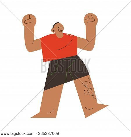 Smiling Man Client Feeling Hapy With New Tattoo After Visiting Tattoo Studio