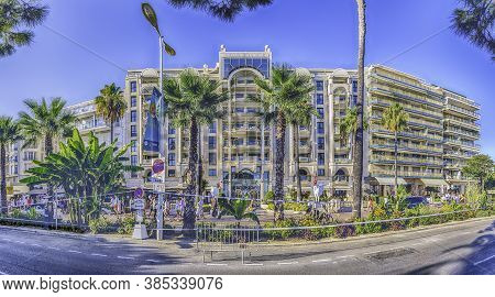 Cannes, France - August 15: Facade Of Relais De La Reine In Cannes, Cote D'azur, France, As Seen On 