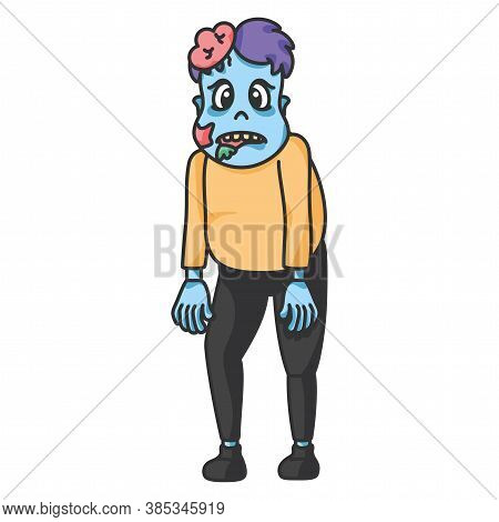 Isolated Scary Frankestein Halloween Season Icon- Vector