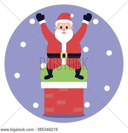 Isolated Santa Clauss Smokestack Christmas Time Season Icon- Vector