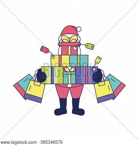 Isolated Santa Clauss Gifts Black Friday Icon- Vector