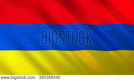 The Waving Flag Of Armenia. High Quality 3d Illustration. Perfect For News, Reportage, Events.