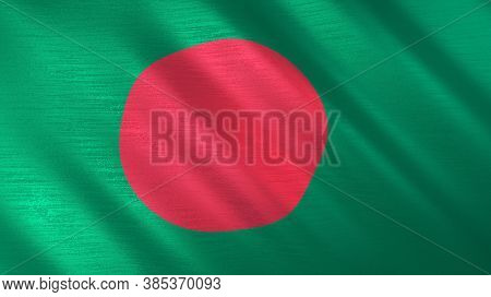The Waving Flag Of Bangladesh. High Quality 3d Illustration. Perfect For News, Reportage, Events.