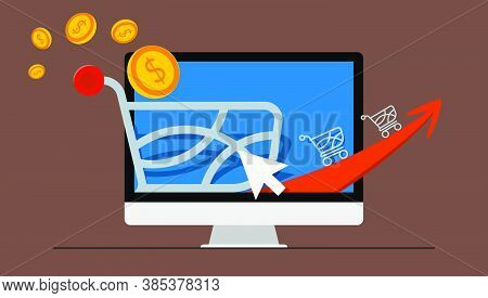 Vector Picture For Blog Or Social Networks. Internet Marketing. Increase Sales.