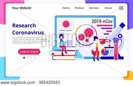Research Laboratory Concept For Covid-19 Corona Virus With Scientists Working At Medicine Laboratori