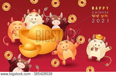Happy Chinese New Year Congratulation Card, Invitation. Calendar Design With Traditional Decor Eleme