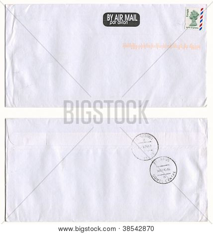 UK - vers 2012 : Enveloppe postale avec timbres consacrée à Elizabeth 2 et au verso