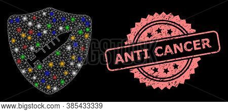 Shiny Mesh Network Shield Vaccine With Flash Nodes, And Anti Cancer Rubber Rosette Seal Imitation. I