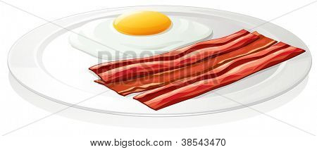 illustration of egg omlet in a dish on a white background
