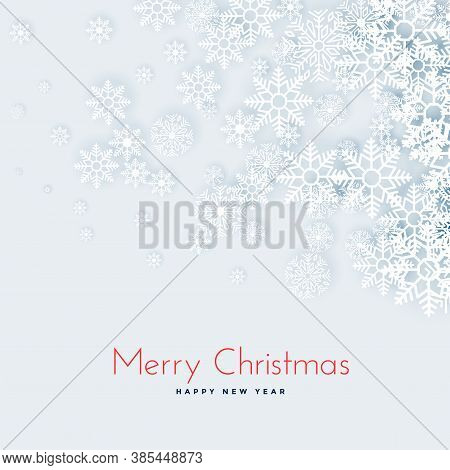 Snowflakes Floating Background For Christmas And Winter Season