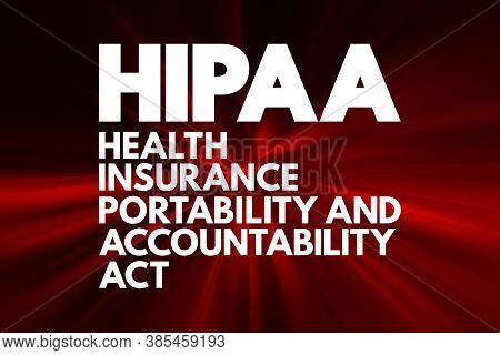 Hipaa - Health Insurance Portability And Accountability Act Acronym, Concept Background