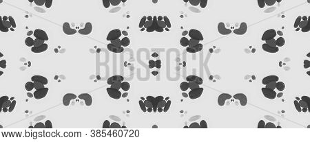 Seamless Cheetah Wallpaper. Fashion Cats Print. Grey Watercolour African Border. Fabric Design With 