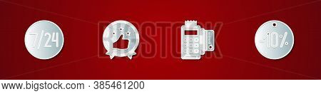 Set Clock 24 Hours, Consumer Or Customer Product Rating, Pos Terminal With Credit Card And Ten Disco