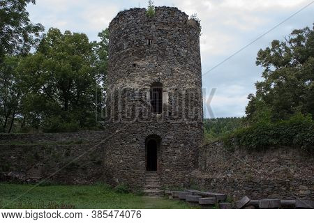 The Tower Of The Castle Bitov, Cultural Monument In The Czech Republic