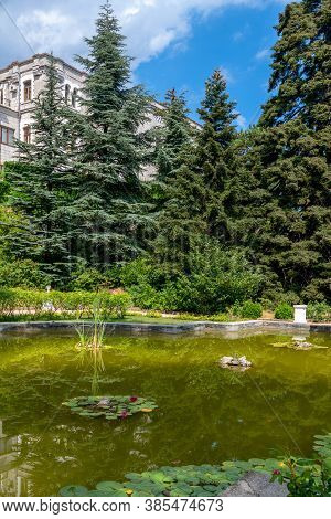 Koreiz, Crimea - July 7. 2019. Beautiful Park On Territory Of Palace Of A Princes Yusupov. Landmark