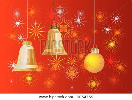 Kerstballen met bellen en Corolful sterren