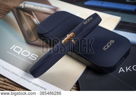 Katowice, Poland - February 26, 2020: Heating Tobacco System Iqos. Iqos Philip Morris Tobacco Produc