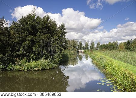 Moat From The Fortress Wierickerschans Near The Dutch Village Bodegraven