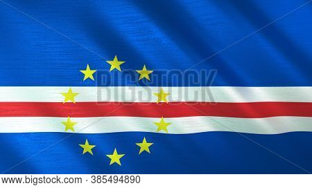 The Waving Flag Of Cape Verde. High Quality 3d Illustration. Perfect For News, Reportage, Events.