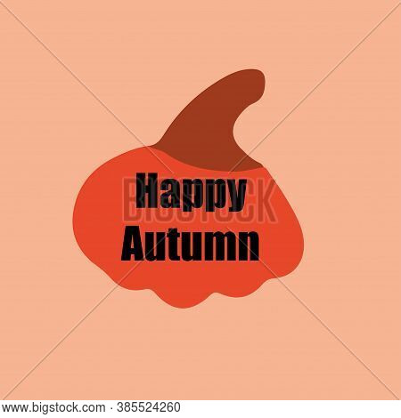 Happy Autumn Flyer Banner Vector Illustration On Pumpkin