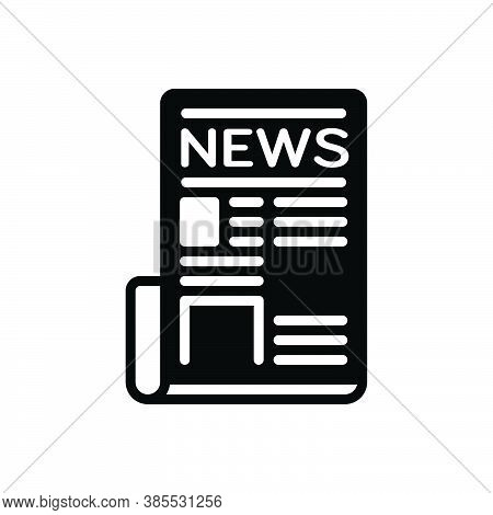 Black Solid Icon For Newspaper Tabloid Periodical Magazine Paper Journal Mag News Document Text