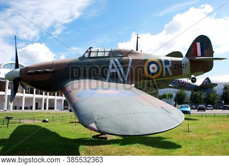Royal Air Force (raf) Museum / Hendon, London, Uk - June 29, 2014: A Spitfire And A Hurricane On Dis