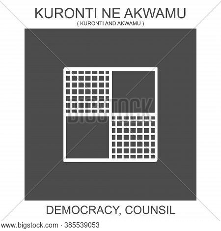 Vector Icon With African Adinkra Symbol Kuronti Ne Akwamu. Symbol Of Democracy And Counsil