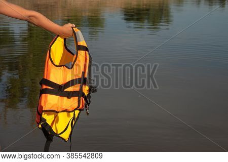 Red Life-jacket. Necessary Object For Safe Sailing.