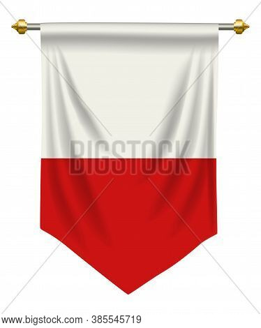 Poland Flag Or Pennant Isolated On White