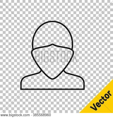 Black Line Vandal Icon Isolated On Transparent Background. Vector