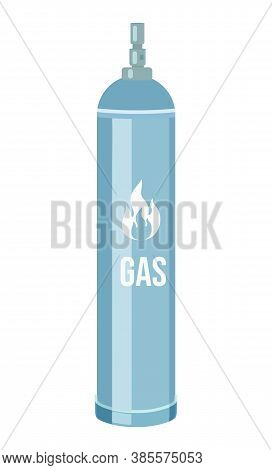 Gas Cylinder Vector Tank. Propane Bottle Icon Container. Oxygen Gas Cylinder Canister Fuel Storage. 