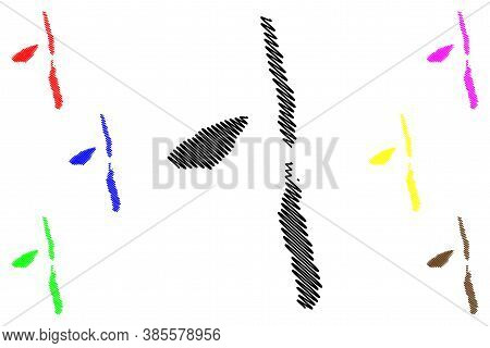 Penama Province (republic Of Vanuatu, Archipelago) Map Vector Illustration, Scribble Sketch Pentecos