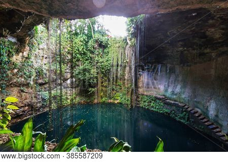 Unusual natural landscapes- Ik-Kil Cenote,  Mexico
