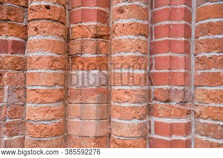 Red Brickstone Wall As Frame Filling Background Picture