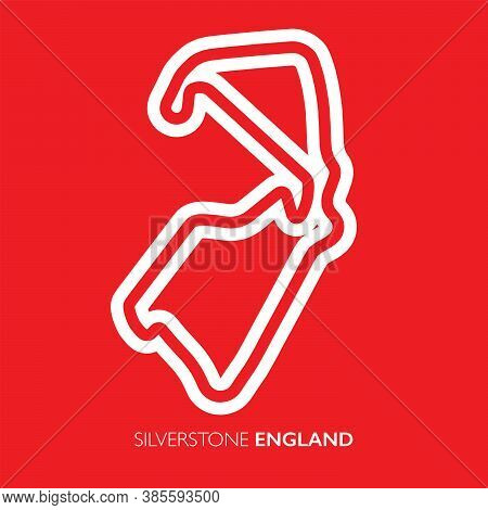 Silverstone Circuit, England. Motorsport Race Track Vector Map