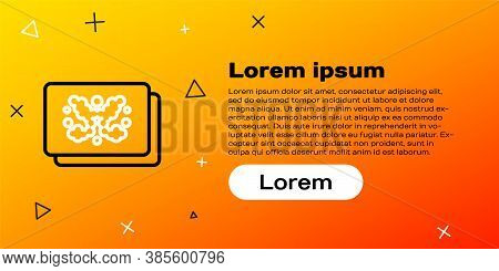 Line Rorschach Test Icon Isolated On Yellow Background. Psycho Diagnostic Inkblot Test Rorschach. Co