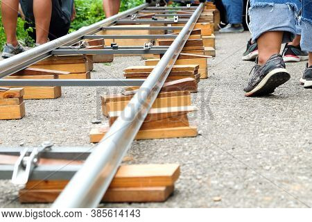 Filming Crew, Close Up Of Camera Dolly , Film Industry Equipment
