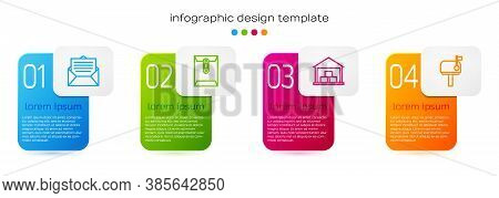 Set Line Envelope, , Warehouse And Mail Box. Business Infographic Template. Vector
