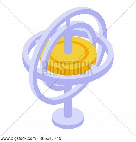 Attitude Gyroscope Icon. Isometric Of Attitude Gyroscope Vector Icon For Web Design Isolated On Whit