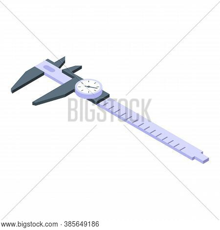 Gauge Caliper Icon. Isometric Of Gauge Caliper Vector Icon For Web Design Isolated On White Backgrou